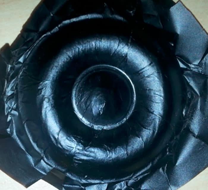 Photograph of a prototype speaker membrane made from a grapheme-composite material