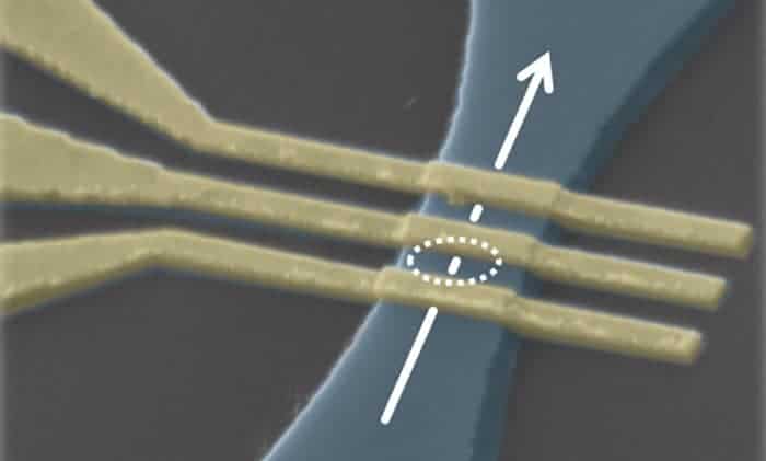 Electron microscope image of the single-electron pump