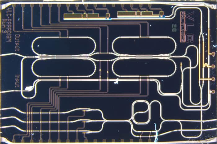 Photograph of the integrated microwave chip