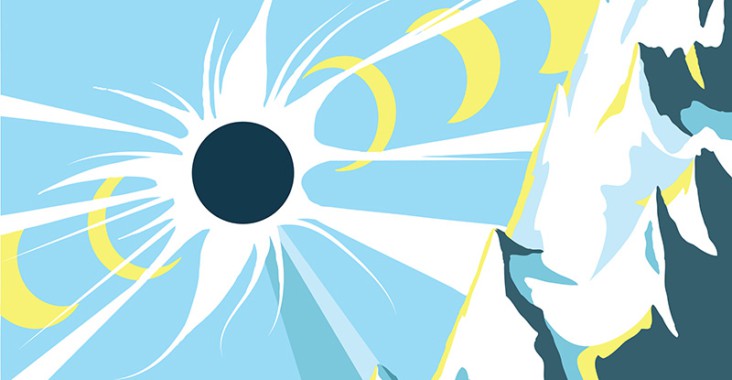 A retro style poster for the August 2017 total solar eclipse in the US, created by book author Tyler Nordgren