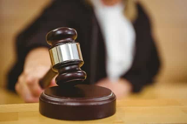 Stock photo of a judge with a gavel