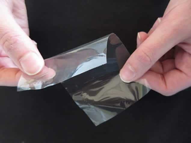 A photograph of the artificial skin that can sense temperature changes