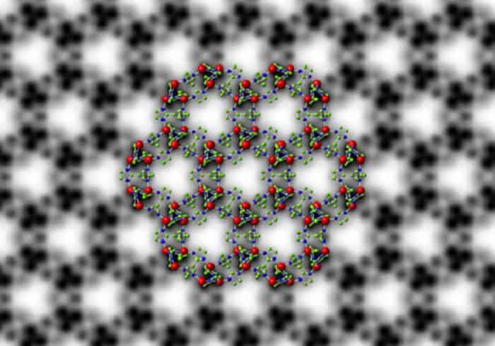 Transmission electron microscope image of ZIF-8