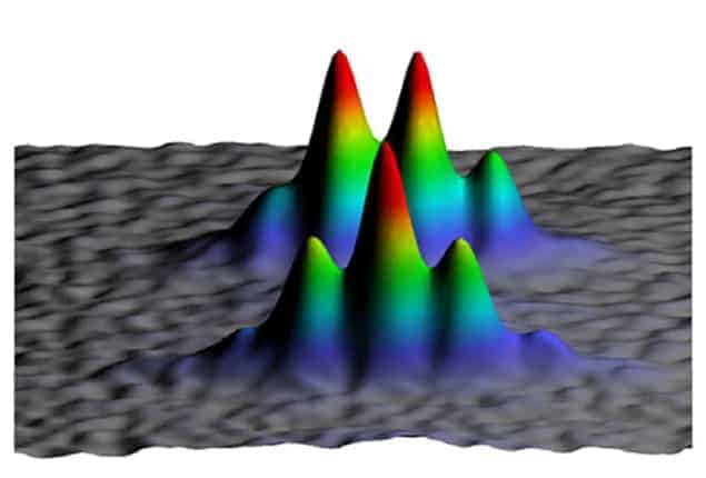 Interference pattern created by rubidium atoms