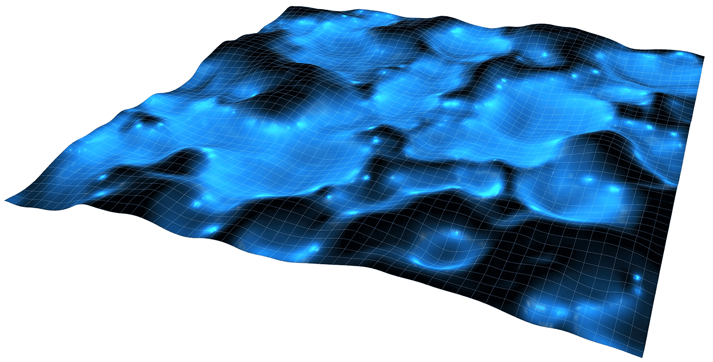 A visualization of a curved space–time “sea”