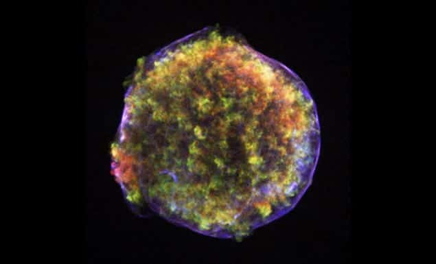 A false-colour X-ray image by Chandra of the Tycho supernova remnant