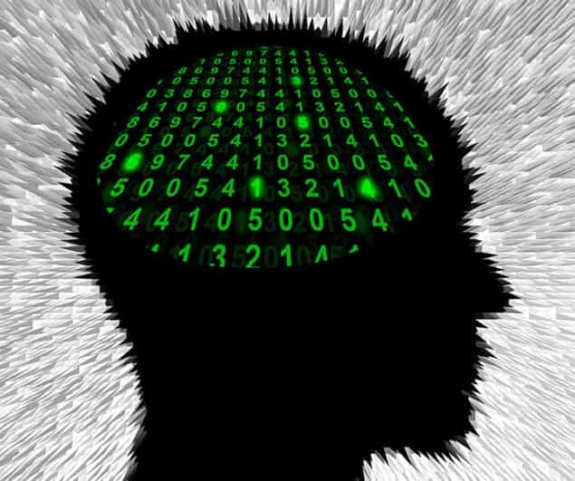 Image showing a human brain and numbers