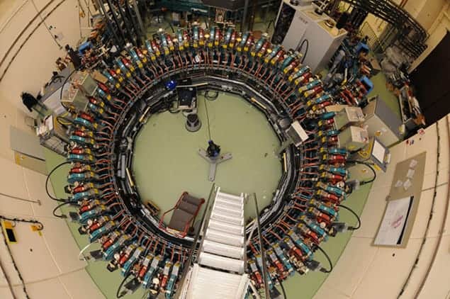 Photograph looking down on EMMA at STFC's Daresbury Laboratory in the UK