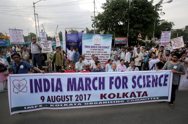 Indian students and scientists in Kolkata rally during the India March for Science Indian students and scientists in Kolkata rally during the India March for Science