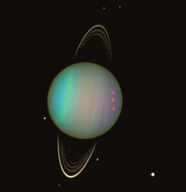 Uranus and two of its moons
