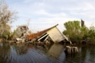 Photo of damage and flooding after Hurricane Katrina