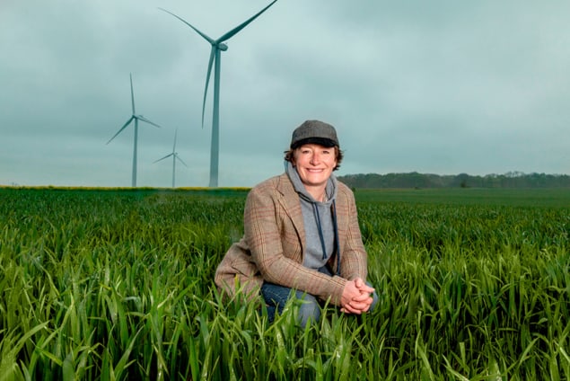 Juliet Davenport at Hampole wind farm near Doncaster