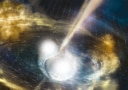 Colliding neutron stars illustration