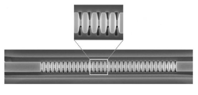 Electron microscope image of the optical cavity used to make a quantum memory