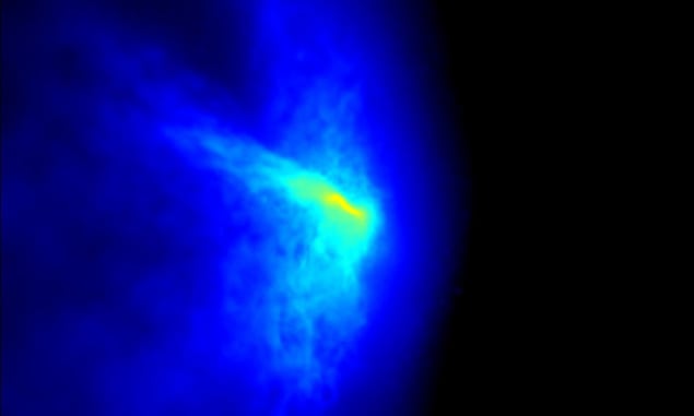 Simulation of the gas density distribution around a new-born protostar