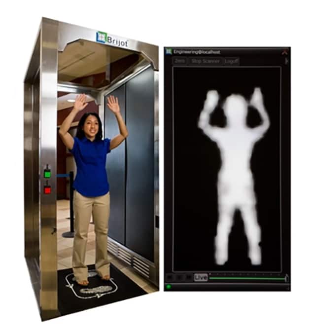 Photograph of an airport security scanner