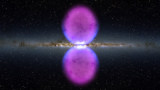 Artist’s impression of Fermi bubbles rising out of the plane of the Milky Way