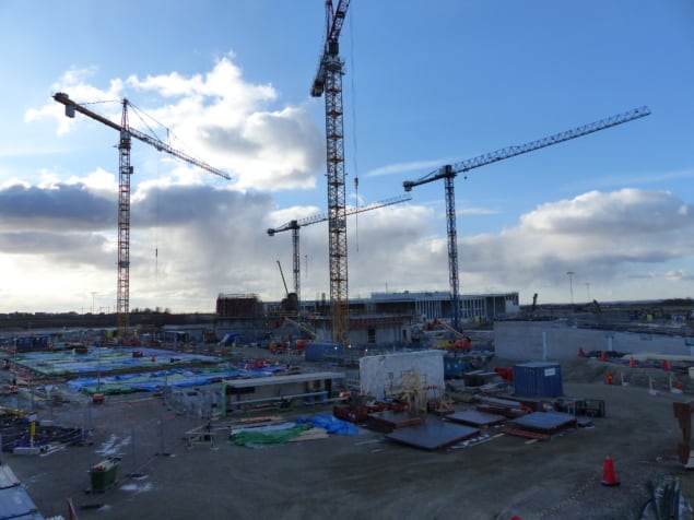 Photo of construction at the European Spallation Source in Sweden