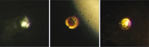 The iPhone images of hydrogen at increasing pressures, showing transparent H2, opaque H2 and reflective H2