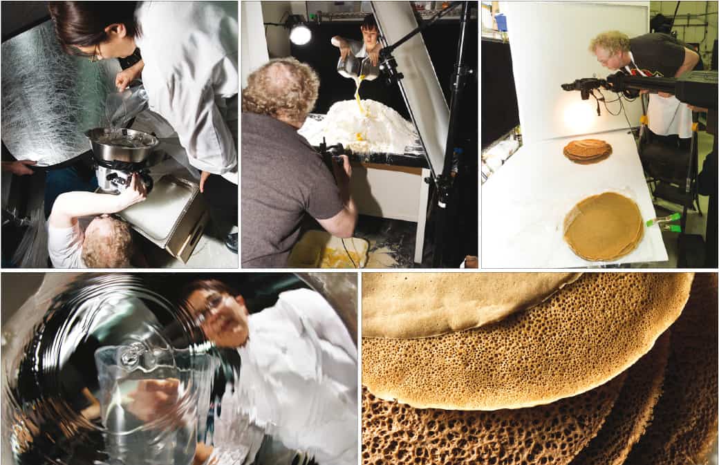 Photographs of Nathan Myhrvold and R&D chef Rebecca Spector at work in the Cooking Lab in Seattle