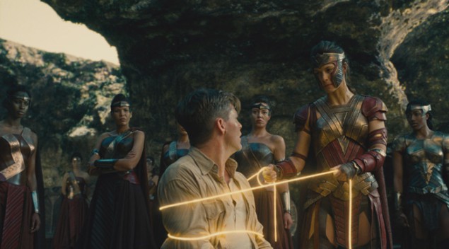 Amazonian goddess Antiope uses the Lasso of Truth in the 2017 film Wonder Woman