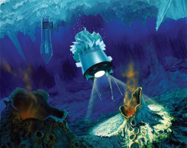 Artist’s impression of an ROV exploring a watery planets