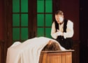 Photograph of actors in a new staging of Frankenstein in New York City