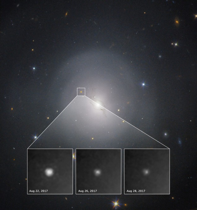 Hubble Space Telescope images of the neutron-star collision GW170817 taken over the course of six days