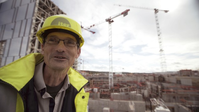 Photo of ITER’s Mark Henderson at the tokamak pit