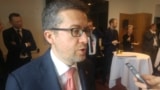 Photo of EU research commissioner Carlos Moedas speaking at the Big Science Business Forum in Copenhagen in February 2018