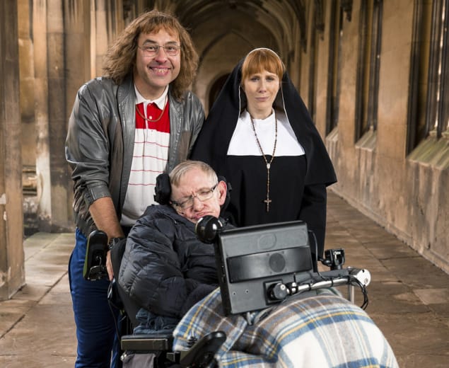 Stephen Hawking in a television skit for charity