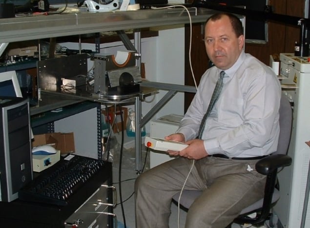 Alexander Oraevsky in the lab