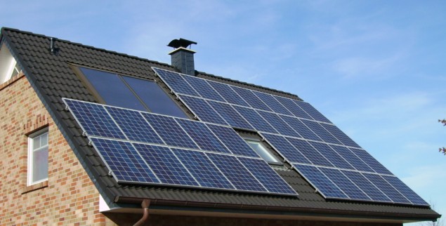 Solar panels on a roof Solar panels on a roof