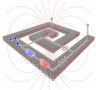 A spiral inductor and its simplified equivalent circuit