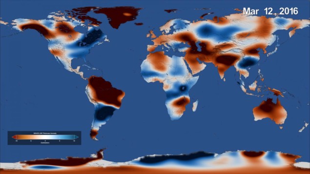 170690_web Global map of freshwater stored on land for February 2016 using data from the Gravity Recovery and Climate Experiment.