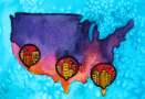 A representation of antibiotic resistance in North America caused by climate change.