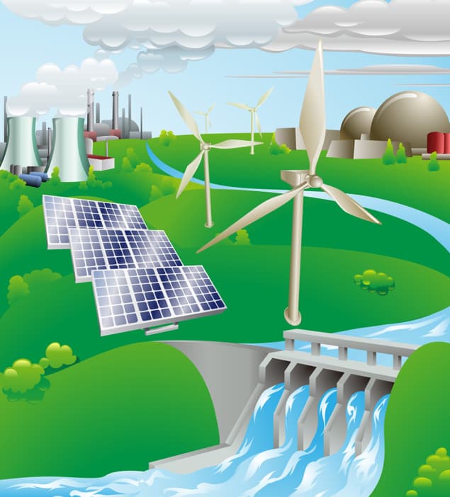 Electricity power generation illustration Electricity power generation illustration