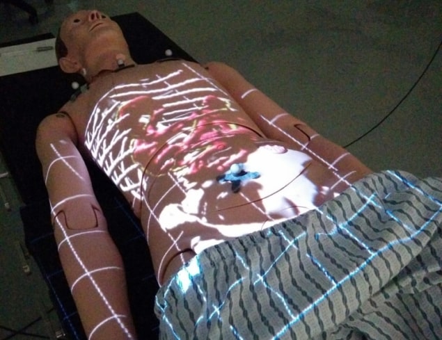 Medical images displayed on a mannequin using ProjectDR