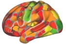 A heat map using data from nine brain networks