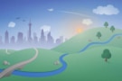 Illustration of city and countryside. Courtesy: iStock/TolvoMedia