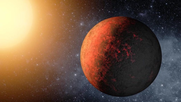 An artist's impression of Kepler20e, an Earth-sized planet orbiting a Sun-like star