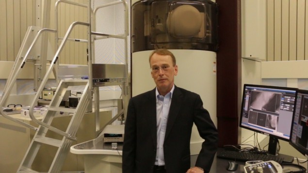 Angus Kirkland in front of the 300kV transmission electron microscope
