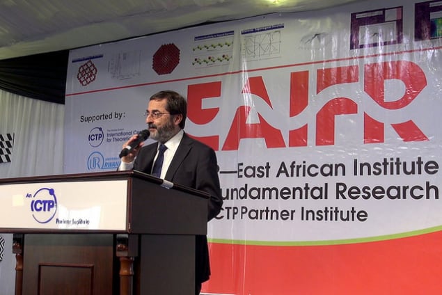 Fernando Quevedo, director of the International Centre for Theoretical Physics, speaking at a ceremony to mark the official opening of the East African Institute for Fundamental Research at the University of Rwanda Fernando Quevedo, director of the International Centre for Theoretical Physics, speaking at a ceremony to mark the official opening of the East African Institute for Fundamental Research at the University of Rwanda