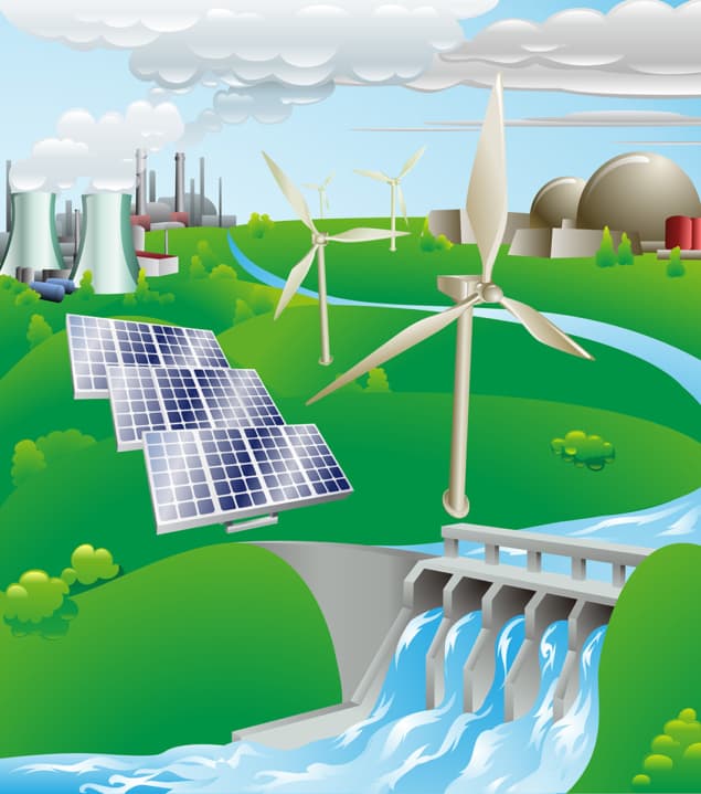 Illustration of renewable energy technologies