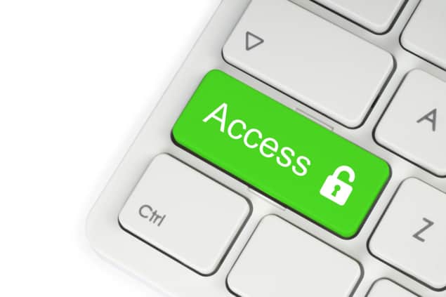 Image of a open access button on a keyboard