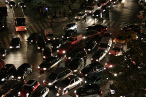 Traffic jam in Paris.
