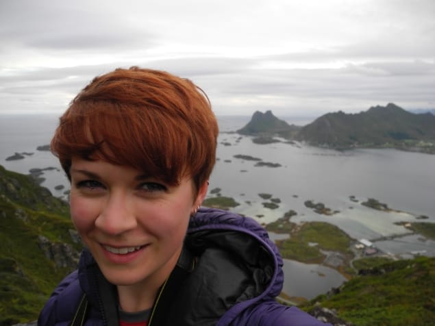 Photo of Rachael Treharne in the Lofoten archipelago