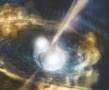 Artist’s illustration of two merging neutron stars