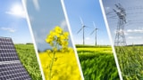 Photo montage of different types of renewable energy