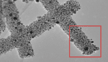 Transmission electron microscope image of a fabricated carbon nanotwire doped with ruthenium and nitrogen